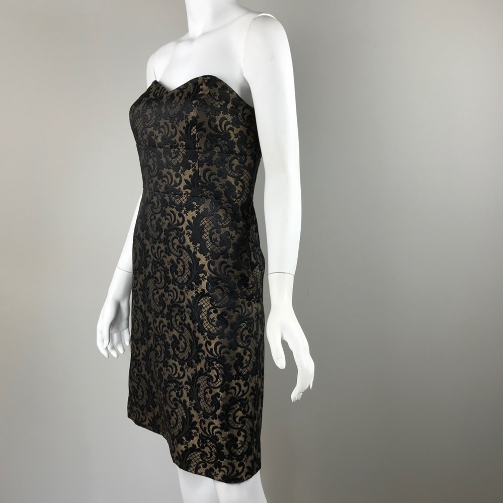 {Ann Taylor} Scroll-Print Strapless Dress